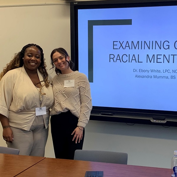 Ebony White, PhD and Alexandra Mumma presenting at Columbia University